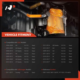 A-Premium - Conjunto de tapa de filtro de aceite compatible con A4, A4 Quattro, Q5, Q7, A5 Quattro, A6, A6 Quattro, A7 Quattro, A8 Quattro, S4, S5, SQ5 y Volkswagen Touareg, Reemplazo# 06E115433