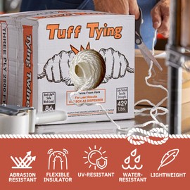 SGT KNOTS Tuff Tying Polypropylene Twine - Commercial Bundling Packaging and Center Pull Box Dispenser (1 ply - 10500ft, White)
