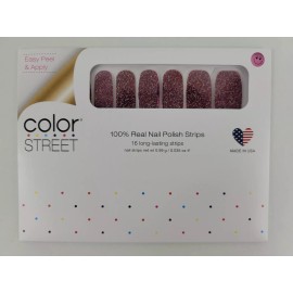 Color Street BLACK CHERRY BONBON Nail Polish Strips Dark Red Glitter RETIRED!
