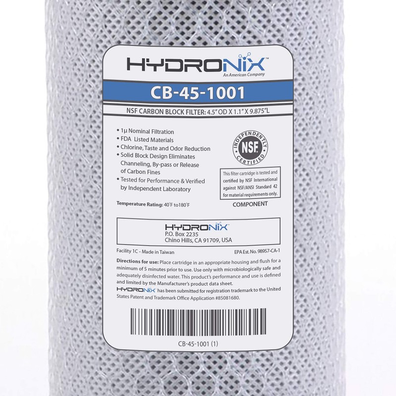 Hydronix CB-45-1001 Whole House Commercial Hydroponics RO NSF Activated Carbon