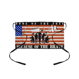 AMZRicher Patriotic Memorial Day Server Waitress Aprons with 3 Pockets, Half Waist Apron for Cooking Kitchen