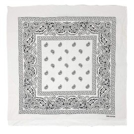 allgala 12 Pack 100% Cotton Premium Bandanas Head Band Wrap Scarf-White-HA55901