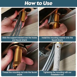 Enhon Kitchen Faucet Installation Tools Compatible with Moen 118305 Collection Replacement, Faucet Removal and Install Tool, Tighten Loose Wrench Tool (Gray)