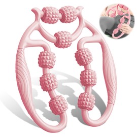 HYran Massage Roller, Massage Roller Legs, Massage Roller with Handle Leg, Massage Roller (Pink)
