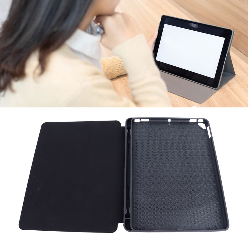 Tablet Case Black Soft TPU Precise Cutouts Pencil Holder Multi