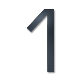 Metzler Modern House Number Made of Solid Steel – Modern Font – Fine Structure Powder Coated Anthracite RAL 7016 – Includes Mounting Material – Height 20 cm – Number 1