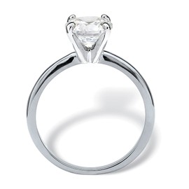 PalmBeach Yellow Gold-Plated Platinum-Plated or Silvertone Round Cubic Zirconia Solitaire Engagement Ring Sizes 5-10 Size 6
