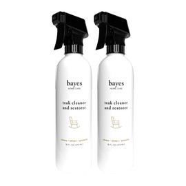 Bayes High Performance Teak Cleaner & Restorer - Cleans, Shines, and Protects - Maintains Fine Teak and Restores Neglected Teak - 16 oz, 2 Pack