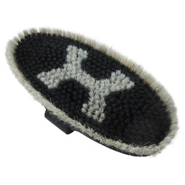 Body brush for horses -Cavaliere- with horse hair longer bristle edge by Haas for Markgraf