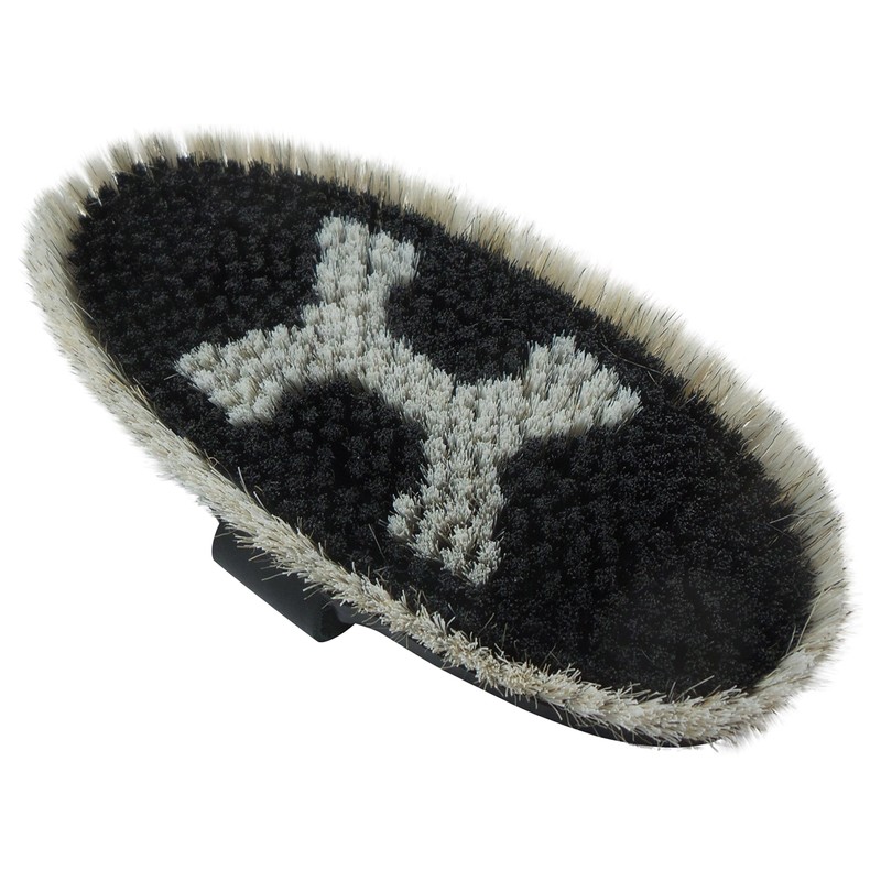 Body brush for horses -Cavaliere- with horse hair longer bristle