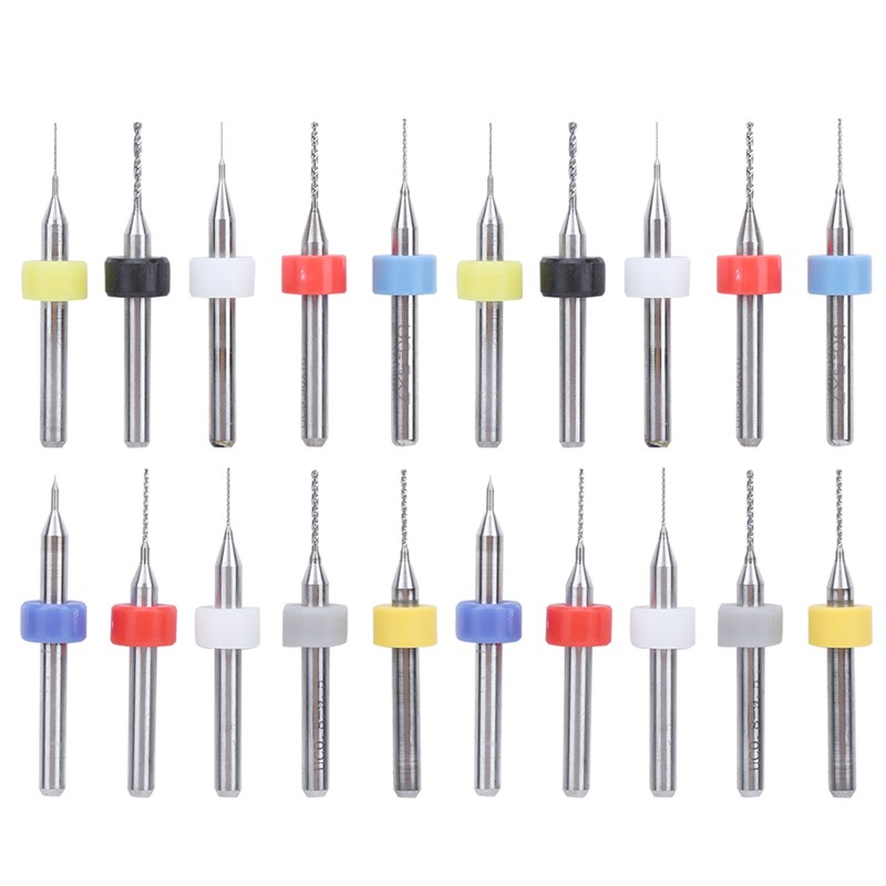 20Pcs Micro Drill Bit Set Alloy Circuit Board Mini Fixed