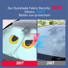300T Windshield Sun Shade for Model Y Model 3, Cool Sunshade Foldable Car Accessories, Car Gifts for Men