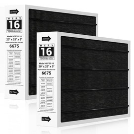XFIBER 20x25x5 Air Filter X6675 Merv 16 Furnace Filter Compatible with LennoX6675 and Lennox HCC20-28 Furnace HVAC System 2 Pack (Actual Size: 19.7 x 24.7 x 4.4 In)