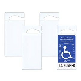 Jaarssho 8 Pack Handicap Placard Holder for Auto, Clear PVC Parking Permit Hang Tag Sleeve 10.2" x 4.5", Rear View Mirror Accessories, Handicap Accessories for Daily Living