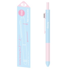 EpenGo Metallic Multi-Color Pen with Pencil, Retractable Gel Ink Ballpoint Pen, Black, Blue, Red Ink, 0.7mm, Smooth Writing, Quick Dry, with Refills, Office Supplies (Blue and Pink Contrast)