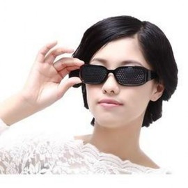 Horn-Rimmed Pinhole Glasses for Eye Fatigue & Exercise Pinhole Glasses #001 100ea