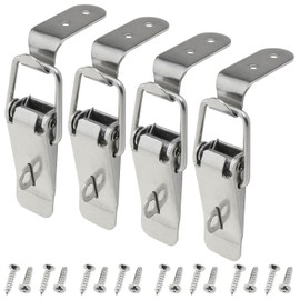 LUORNG 4PCS 90mm Length Stainless Steel 90 Degree Right Angle Toggle Latch Toolbox Anti Theft Lock Silver Closet Case Box Barn Box Anti Theft Lock Latch Suitable for Storage Cabinet Truck Trunks