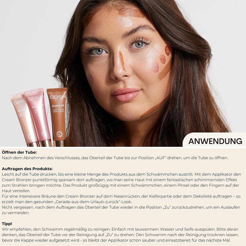GOSH Glow Up Cream Bronzer for the Face I Liquid