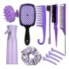Kit 12 Piezas Peines Cepillos Atomizador Y Pinzas Cabello