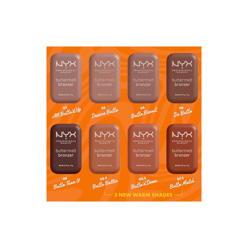 NYX Professional Makeup Bronzer Buttermelt Powder Bronzer, All Butta'd Up