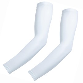 Welkles WL-BB005 Arm Warmers, 2-piece Set, Warm Fleece Lined, Men's, Women's, Arm Cover, Winter, Autumn, Winter, Running, Sports, Outdoors, Fleece, white