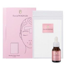 Facial Yoga Lab Lift Up Tape, Wrinkle Removal Tape, Wrinkles Between Eyebrows, Forehead, Mouth, Facial Line, Pull Up Tape, Wrinkle Press (Sheet x Serum, 0.3 fl oz (10 ml) Set