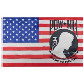 Generic Alternative Novelties USA Pow Mia You Are Not Forgotten Red White Blue 3'x5' 3 Foot x 5 Foot Rough Tex 68D Printed Nylon Flag Banner