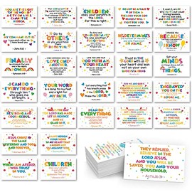 60 Pcs Mini Positivity Scripture Cards Prayer Cards 2"X3.5" with Assorted Bible Verses Perfect for Childrens' Bible Studies, Daily Devotional for Kids, Inspirational Christian Gift for Kids (DLM055)