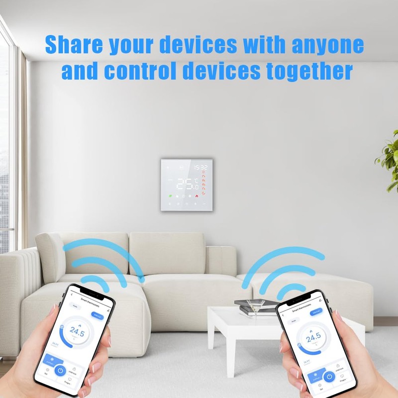 Smart Tuya WiFi Thermostat Voice Control 16A Digital Programmable LCD