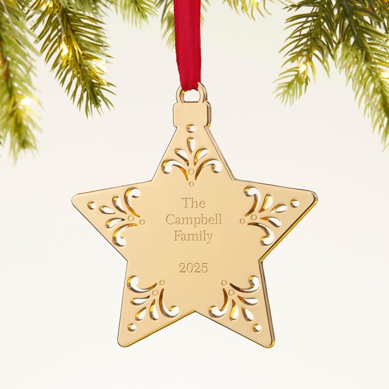 Personalization Universe Write Your Own Engraved Gold Star Ornament