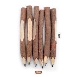 Capaneus Pack of 12 Branch Wooden Pencils, Lumberjack Look Pencils, Pencils Children, Tree Pencil, Pencils Children's Party Bags, Branch Pencils for Party Gift, Children's Birthday Gift