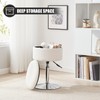 RUCUKEN Adjustable Ottoman Stool White Vanity Stool Vanity Chair for