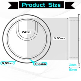 NDGTC Cable Grommet – Set of 4 Metal Desk, Feed-Through Cable, Table Cable Hole Worktop 60 mm with Brush Seal