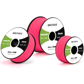 Brotree Paracord 2 mm 30 m 100% Nylon Rope Cord with 1 Core Type I for Outdoor, Bracelet, DIY - 45 kg Breaking Load (Neon Pink)
