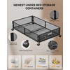 YEEBONIX Under Bed Storage with Wheels, Foldable Pattern Carved Metal
