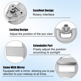 Left Driver Side Sun Visor Gray Compatible with Nissan Sentra 2013 2014 2015 2016 2017 2018 2019 Sun Protection Shade with Makeup Mirror Replace 96401-3SG8A