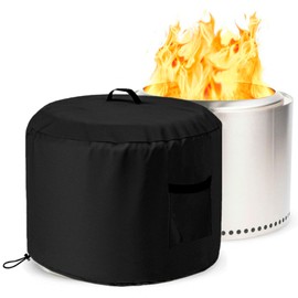 Round Smokeless Fire Pit Cover for Stove Bonfire, Falezern Stove Bonfire Shelter Cover Outdoor Waterproof, Dustproof and Windproof, Compatible with Solo Stove and more, 22"D X 16"H (M)