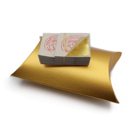 Pure Gold Foil 24K Thai Gold Leaf Sheet Set of 100 Sheets 1.2 x 1.2 inches (3 x 3 cm), Handmade Thailand, Buddhist Affairs, Celebrations, Crafts, Hobbies