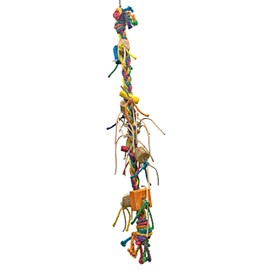 Bonka Bird Toys 3212 Huge Mrs. Monster Braid 56" Long by 6" Wide Large Parrot Chew Cage Toy, Cockatoo, Macaw, Eclectus, and Similar Sized Birds
