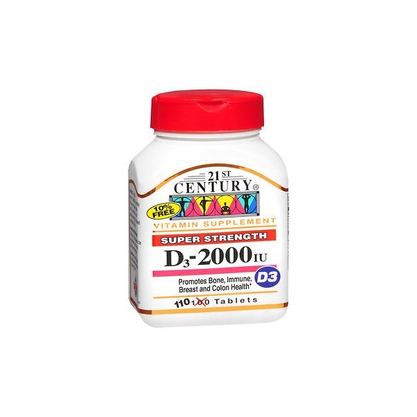 21st Century Vitamin D-2000 Tablets - 110 ct, Pack of 4