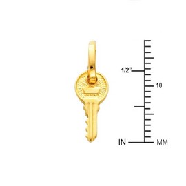 The World Jewelry Center 14k REAL Yellow Gold Tiny Key Charm Pendant