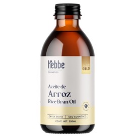 HEBBE - Aceite de Arroz 250 ml | Promueve Elasticidad y Brillo en Cabello Seco | Estimula Formación de Colágeno | Antiinflamatorio y Calmante | Hidrat