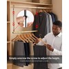 BaiNong Adjustable Closet Hanging Rod 17-30" Gold Closet Rod Extender