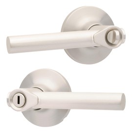 Honeywell Safes & Door Locks Interior Door Handle – Lever Door Handle with Reversible Design, Satin Nickel, Privacy Function, Easy-to-Install Door Handles for Home & Office - 8108616