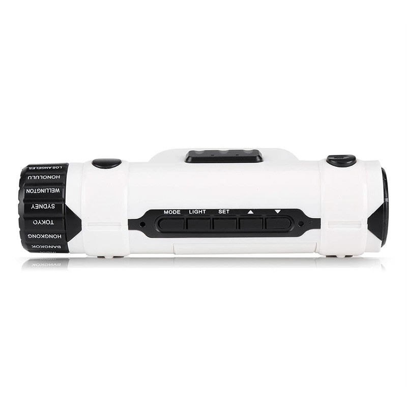 GOTOTOP Travel Clock,Flashlight LED Digital World Time Travel Alarm Clock