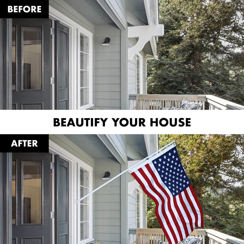 G128 Combo Pack: 6 Ft Aluminum Spinning Flagpole (White) &