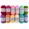 QKHEE Wool Yarn, 12 Color Set, Acrylic Yarn, Thick, Medium