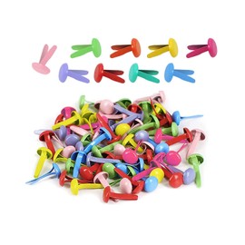 LIKENNY (200 Pcs) Cotter Pins, 0.3 x 0.5 inches (8 x 12 mm), Iron Fasteners, Thumb Tacks, Split Tacks, Mini Cotter Pins, DIY Accessories, Crafts, Fixing, Decorative, Albums, Scrapbooking, Mixed Colors