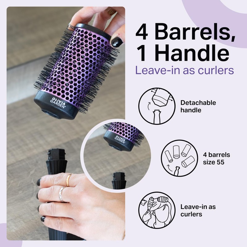Olivia Garden Multibrush Curlers Kit - Size 55-4 Barrels of