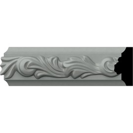 Ekena Millwork PML02X00SU-CASE-4 Sussex Floral (4-Pack) Panel Moulding, 2"H x 7/8"P x 94 1/2"L, Primed
